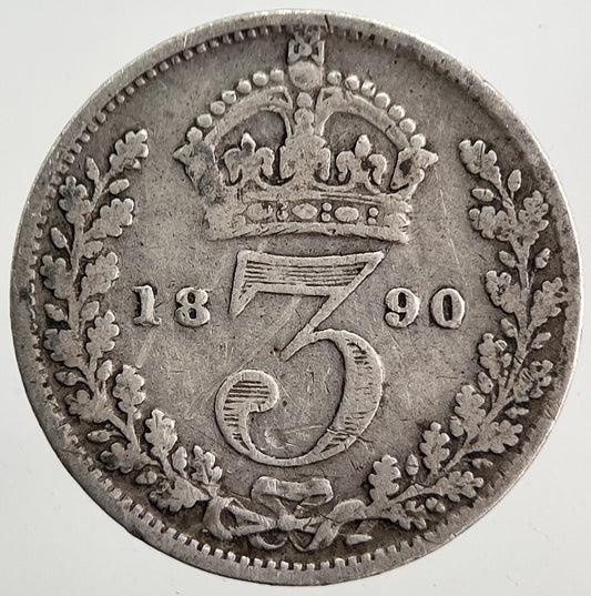1890 Victoria Threepence Silver Coin | Collectable Grade | a5723