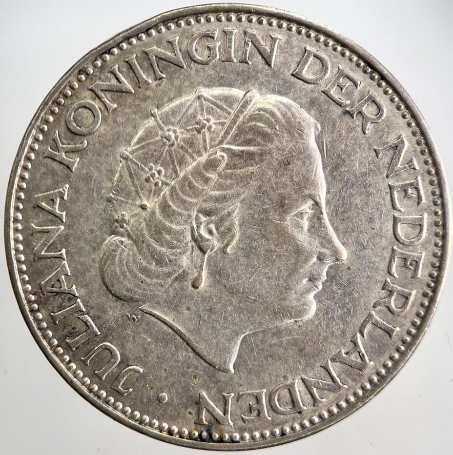 1961 Netherlands 2 1/2 Two Half Gulden Silver Coin | Very High Grade | a5730