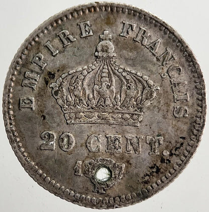 1857 France 20 Centimes Silver Coin | Fine Collectable Grade | a5712