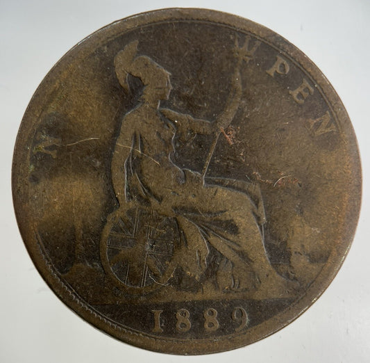 1889 Victoria One Penny Coin | Collectable Grade