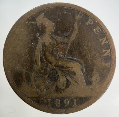1891 Victoria One Penny Coin | Collectable Grade