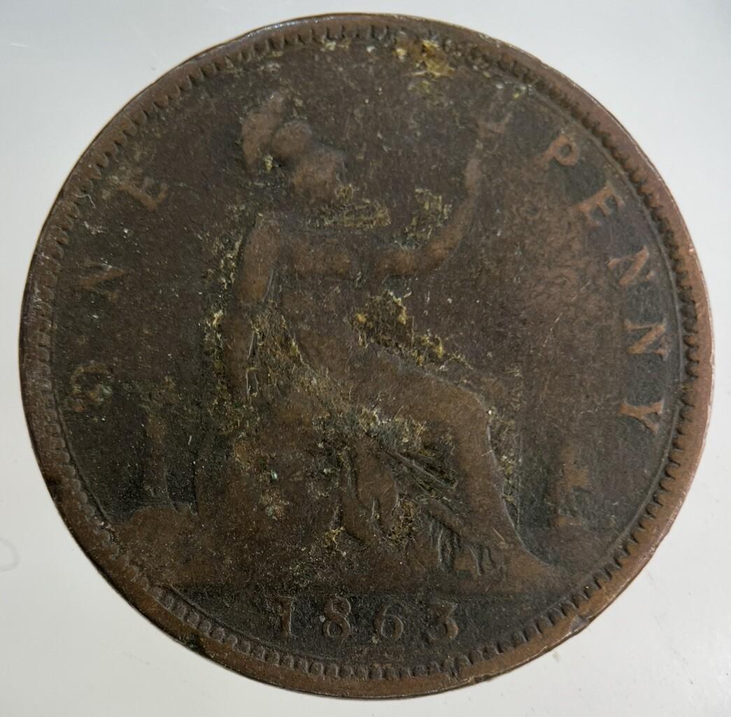 1863 Victoria One Penny Coin | Collectable Grade