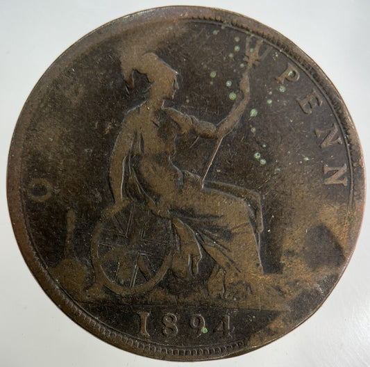 1894 Victoria One Penny Coin | Collectable Grade