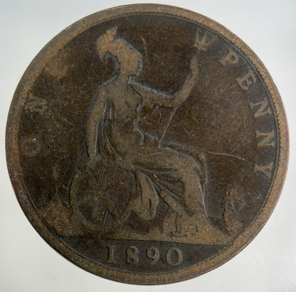 1890 Victoria One Penny Coin | Collectable Grade