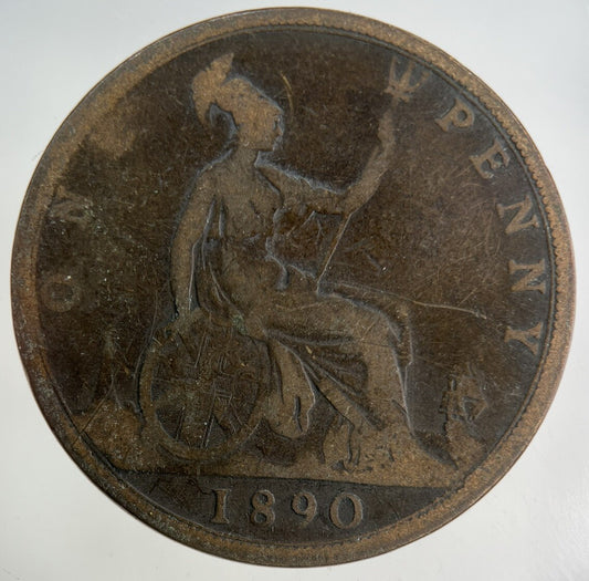 1890 Victoria One Penny Coin | Collectable Grade