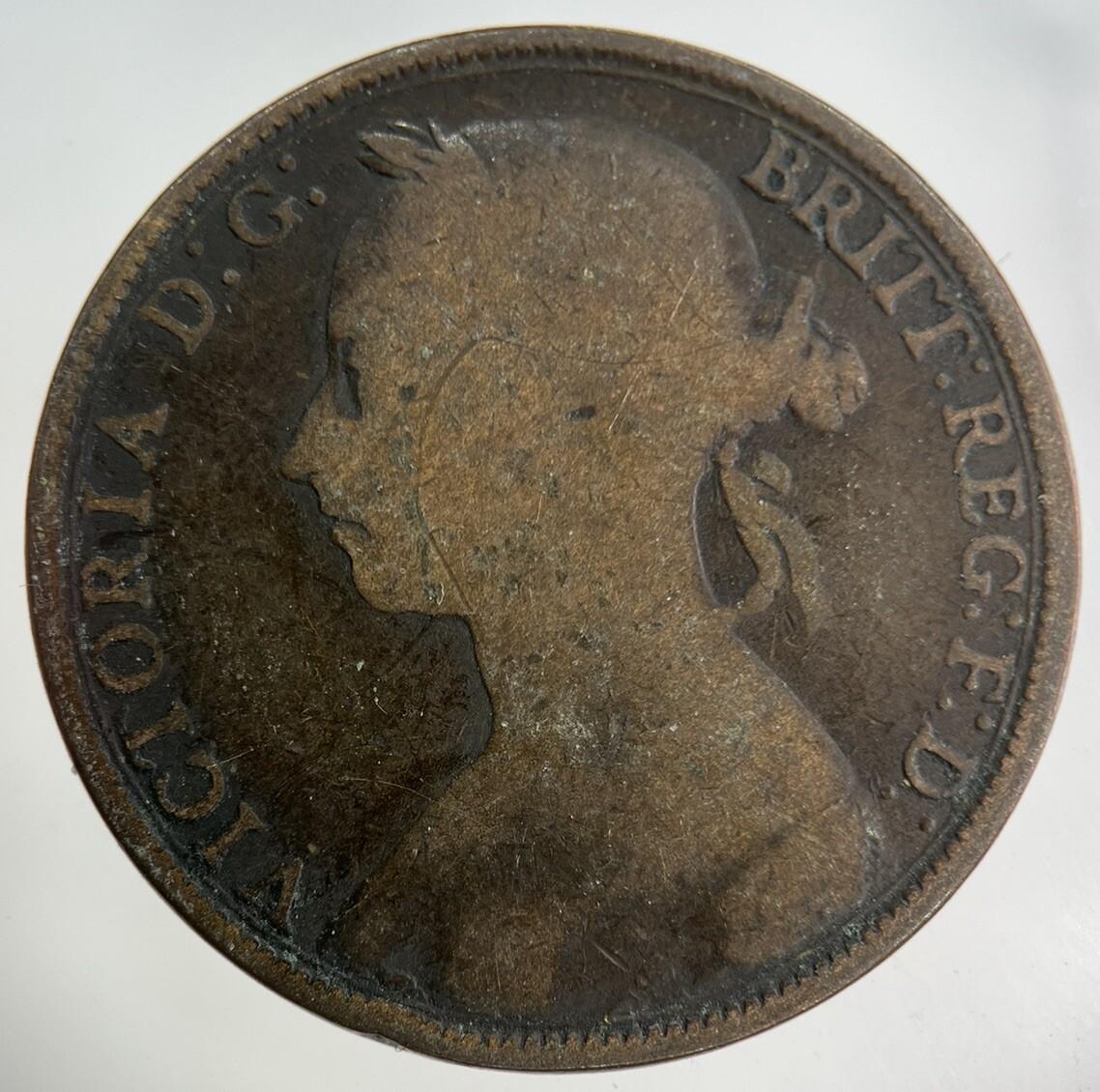 1890 Victoria One Penny Coin | Collectable Grade