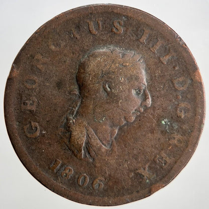 1806 George III Half-Penny | British Coin | Collectable Grade | a1804