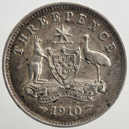1910 Australia Threepence Silver Coin | Fine Collectable Grade | a1324