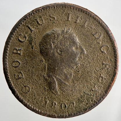 1807 George III Half-Penny | British Coin | Fair Grade | a1805