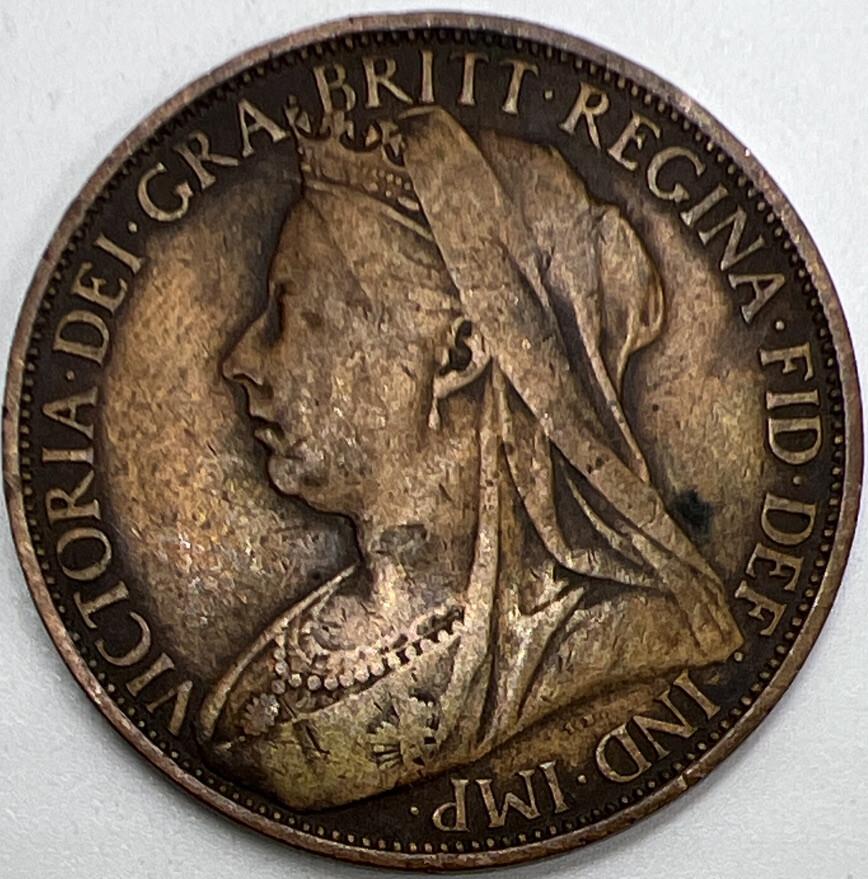 1900 Victoria Penny Coin | British Coin | Fine Collectable Grade | a1076