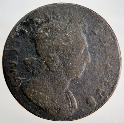 1700 William III Half-Penny | British Coin | Worn Grade | a1815