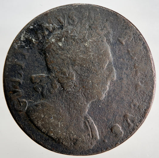 1700 William III Half-Penny | British Coin | Worn Grade | a1815