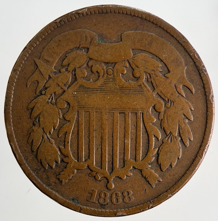 1868 US USA Shield 2 Cents Coin | Collectable Grade | a9759