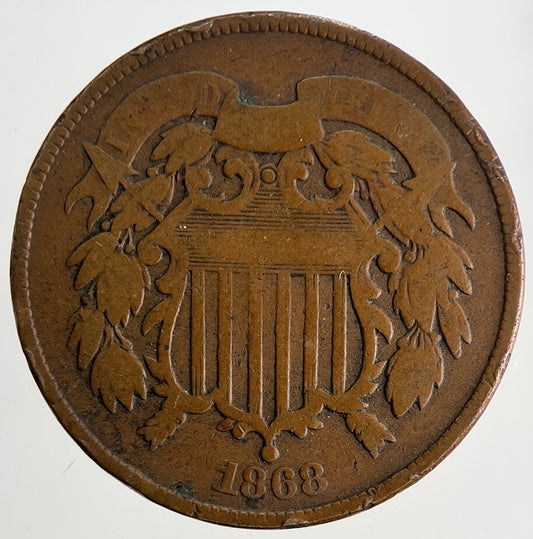 1868 US USA Shield 2 Cents Coin | Collectable Grade | a9759