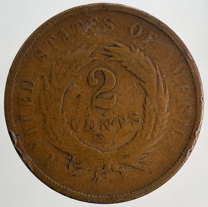 1868 US USA Shield 2 Cents Coin | Collectable Grade | a9759