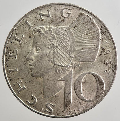 1958 Austria 10 Schilling Silver Coin | Fine Collectable Grade | a1793