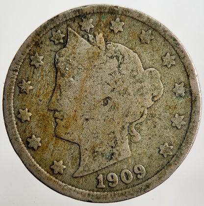 1909 US USA Barber 5 V Cents Coin | Collectable Grade