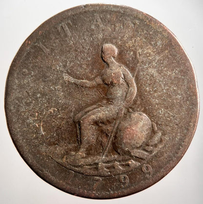 1799 George 3rd III Half-Penny British Coin | Collectable Grade