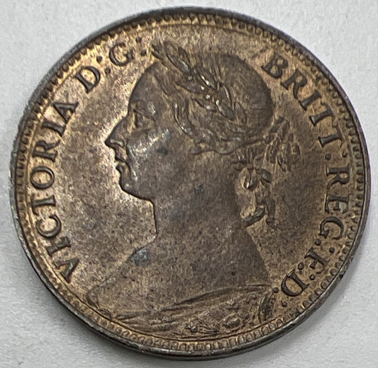 1893 Victoria Farthing | British Copper Coin | Fine Collectable Grade | a1031
