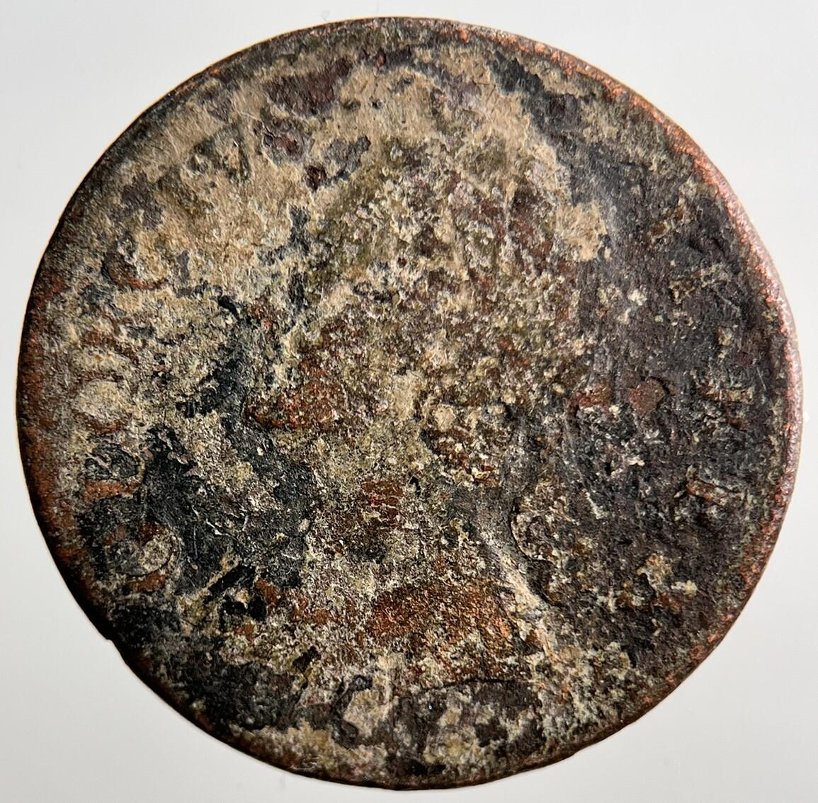 1754 George 2nd II Farthing Coin | Fair Grade