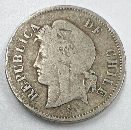 1871-S Chile One Un Centavo Coin | Collectable Grade | a1409