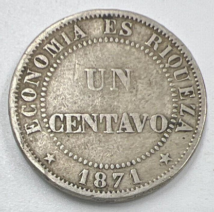 1871-S Chile One Un Centavo Coin | Collectable Grade | a1409