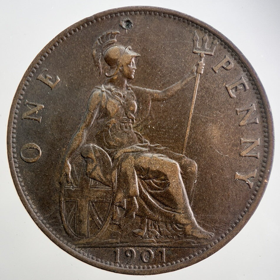 1901 Victoria One Penny Coin | Fine Collectable Grade | a1744