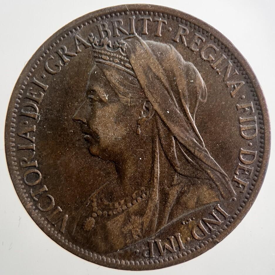1901 Victoria One Penny Coin | Fine Collectable Grade | a1744