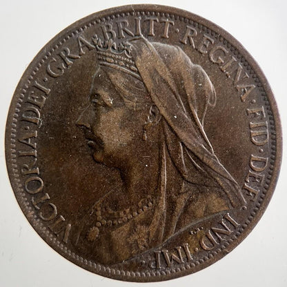 1901 Victoria One Penny Coin | Fine Collectable Grade | a1744
