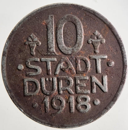 1918 Austria / German 10 Stadt-Duren Coin | Very High Grade | a9804