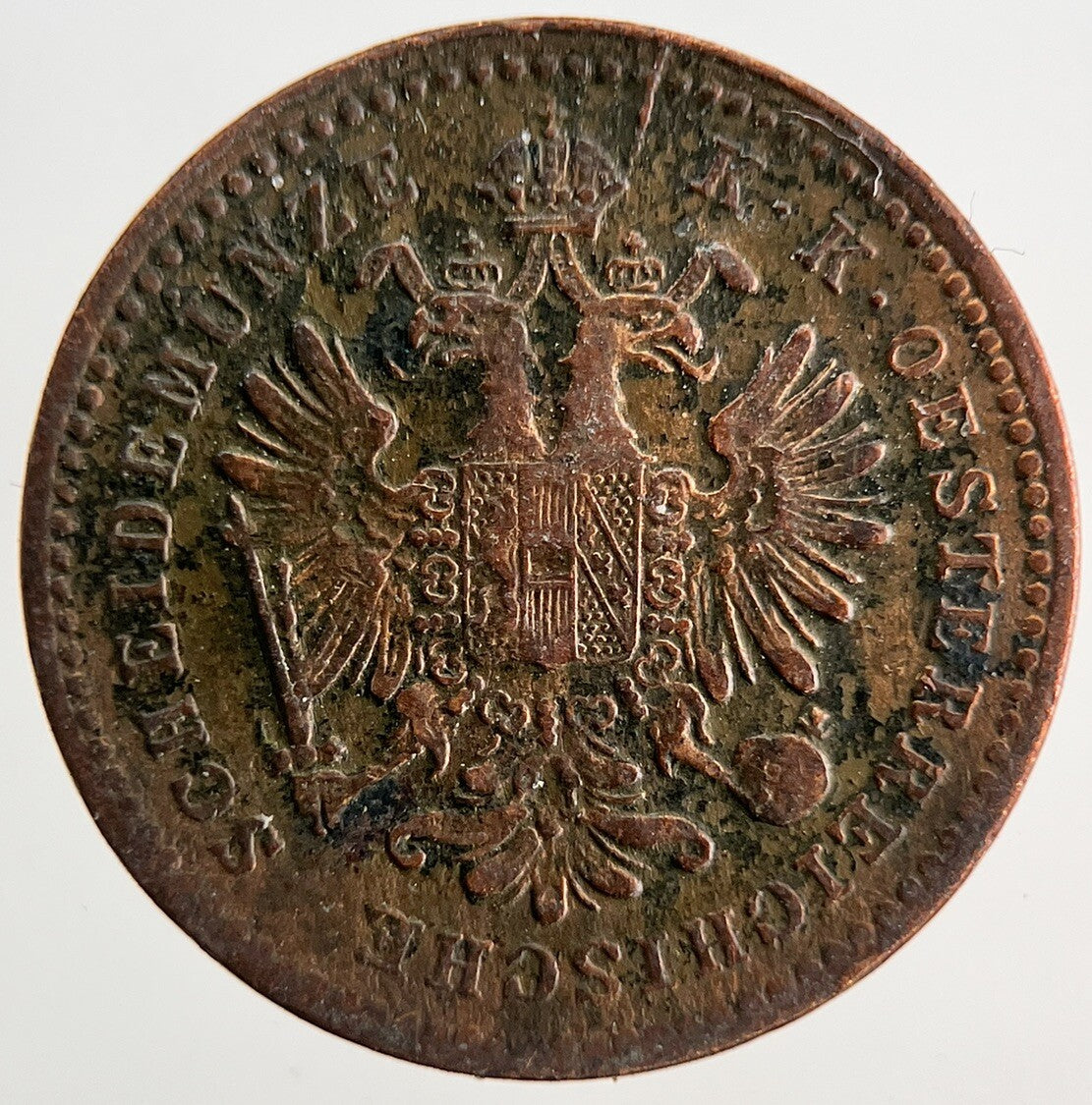 1878 Austria 1 One Kreuzer Coin | Fine Collectable Grade