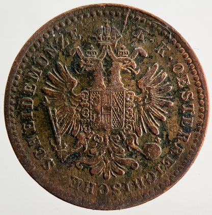 1878 Austria 1 One Kreuzer Coin | Fine Collectable Grade