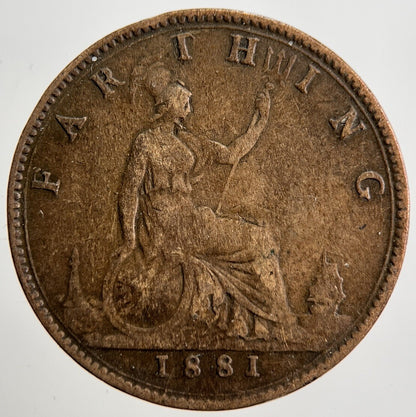 1881 Victoria British Farthing Coin | Collectable Grade