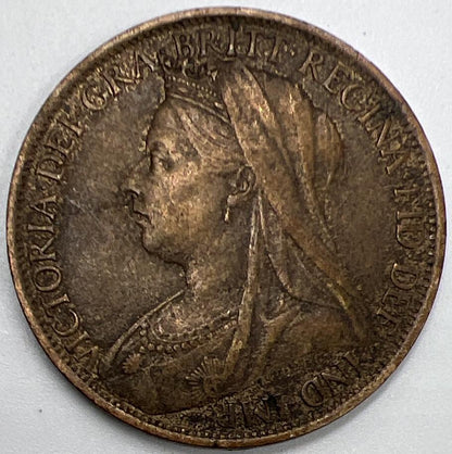 1897 Victoria Penny Coin | British Coin | Fine Collectable Grade | a1075