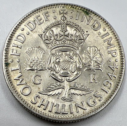 1944 George VI Florin | British Silver Coin | Very Fine Grade | a1063
