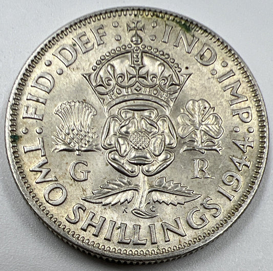 1944 George VI Florin | British Silver Coin | Very Fine Grade | a1063