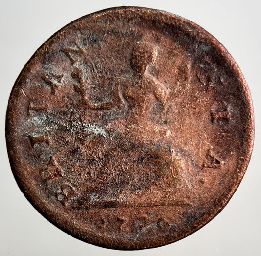 1736 George 2nd II Farthing Coin | Fair Grade
