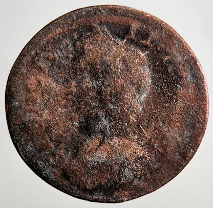 1736 George 2nd II Farthing Coin | Fair Grade