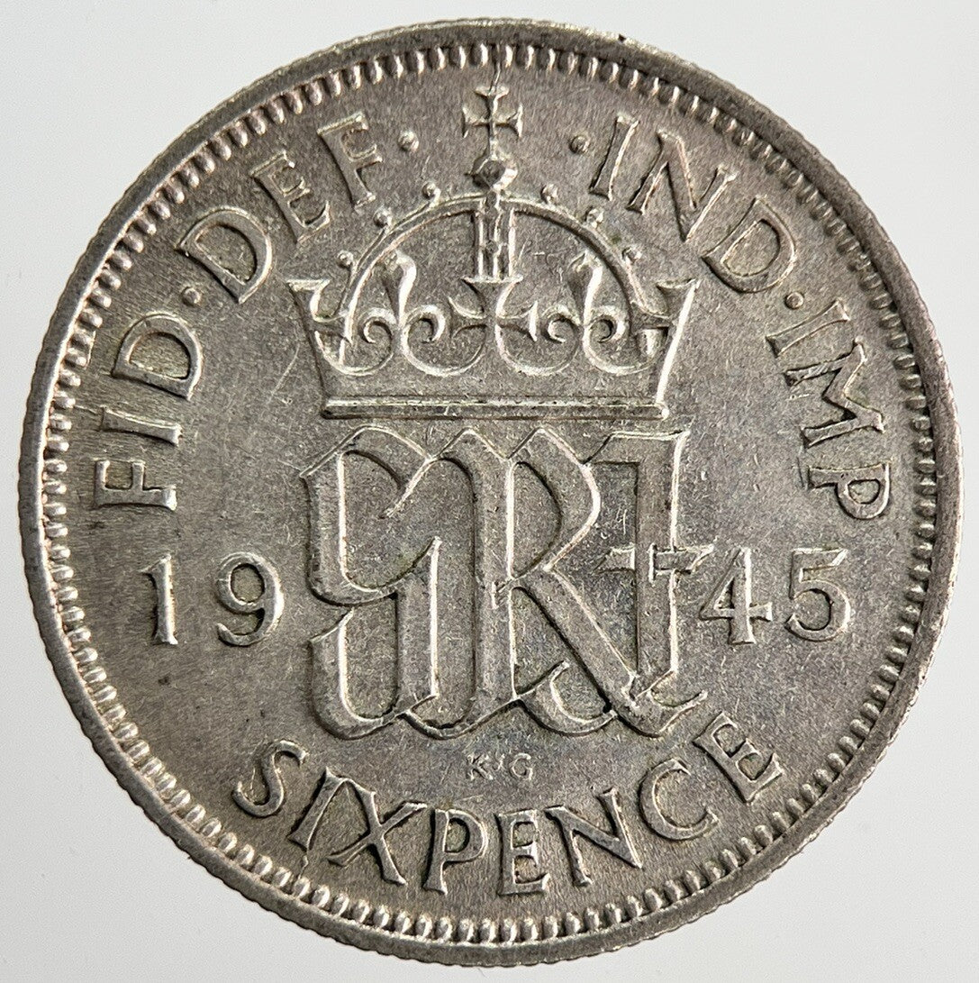 1945 George VI British Sixpence Silver Coin | Very High Grade | a9763