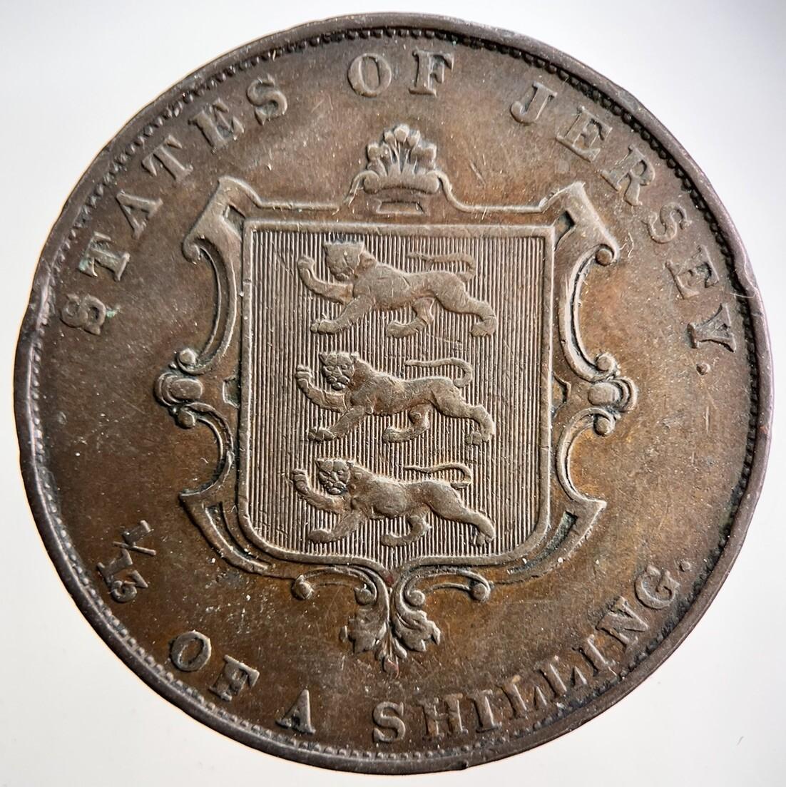 1861 Jersey 1/13th Shilling Penny Coin | Very High Grade