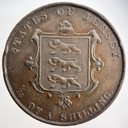 1861 Jersey 1/13th Shilling Penny Coin | Very High Grade
