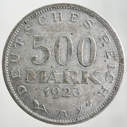 1923 Germany 500 Mark Coin | Fine Collectable Grade | a1114