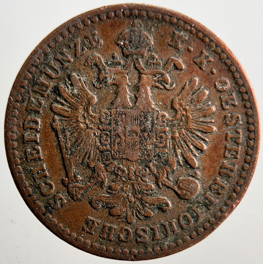 1858-A Austria 1 One Kreuzer Coin | Fine Collectable Grade