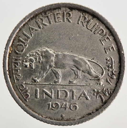 1946 India Quarter 1/4 Rupee Coin | Very High Grade
