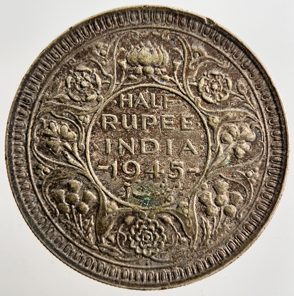 1945 India 1/2 Half Rupee Silver Coin | Fine Collectable Grade