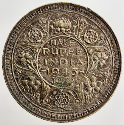 1945 India 1/2 Half Rupee Silver Coin | Fine Collectable Grade