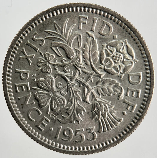 1953 British Sixpence Coin | Very High Grade | a1039