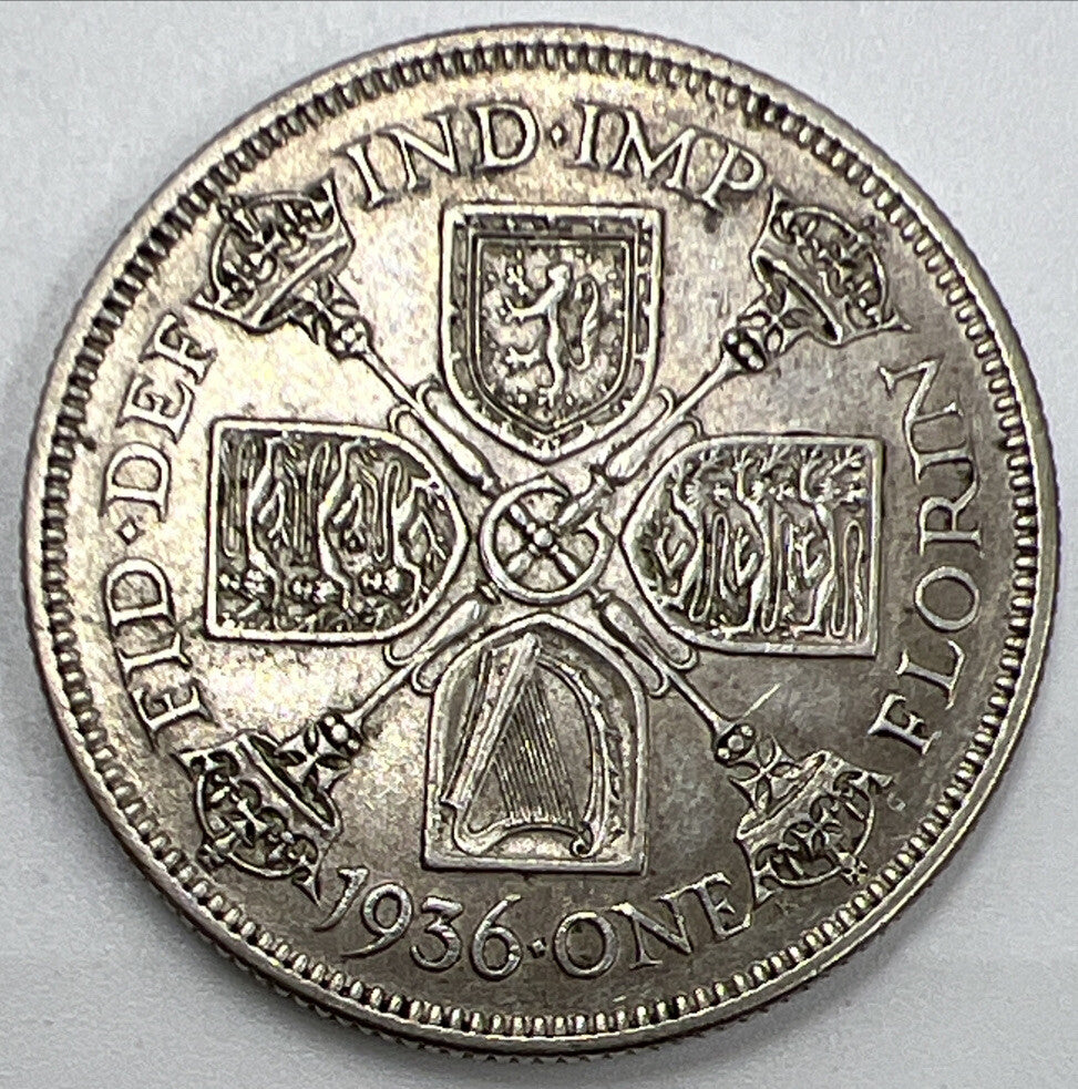 1936 George V Florin | British Silver Coin | Fine Collectable Grade | a1081