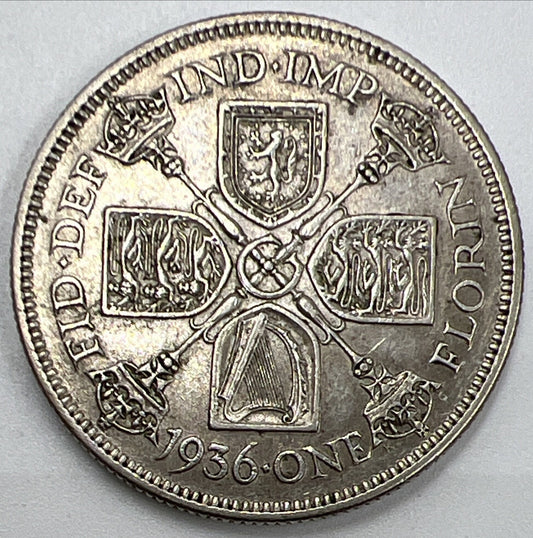 1936 George V Florin | British Silver Coin | Fine Collectable Grade | a1081