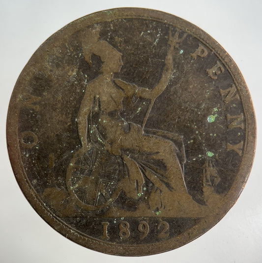 1892 Victoria One Penny Coin | Collectable Grade